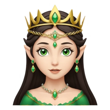 elf woman wearing tiara and dark hair sticker