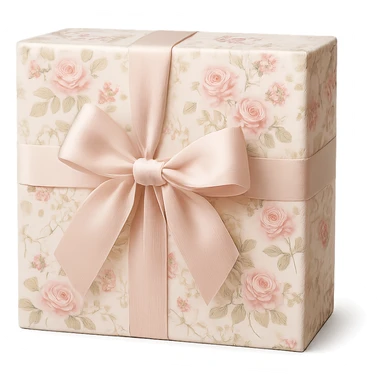 Elegant Rococo pale girly ditsy  gift box  , remove background sticker