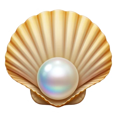 light beige open shell with pearl sticker