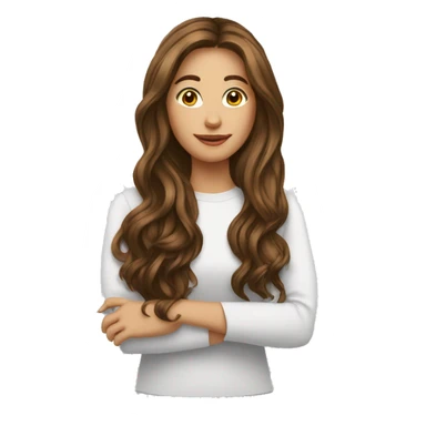 Femme cheveux long brun avec un peu de cheveux blanc sticker