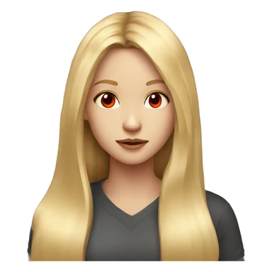 girl with long blonde hair, red eyes and face cybernetics sticker