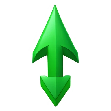 arrow going up and to the right in green sticker