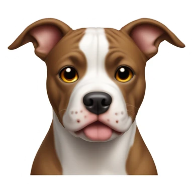 Pitt bull dog with white face and brown ears and nose  sticker