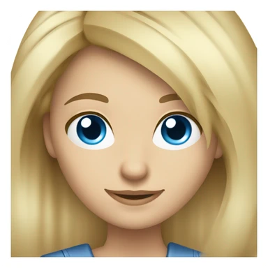 Blonde hairdresser with blue eyes cutting hair  sticker