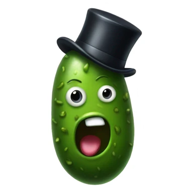 Dancing pickle with a top hat and a monocle sticker