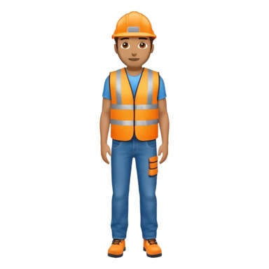 man in orange hi vis vest and jeans, standing full body sticker