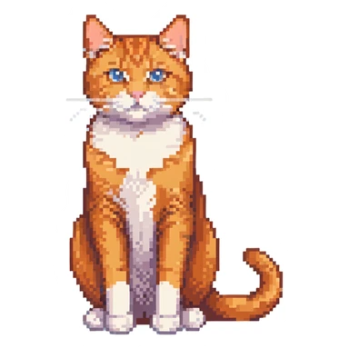 orange cat sitting sticker
