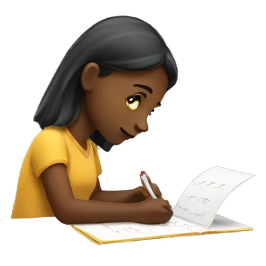 Girl writing sticker