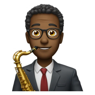 man glasses saxophone sticker