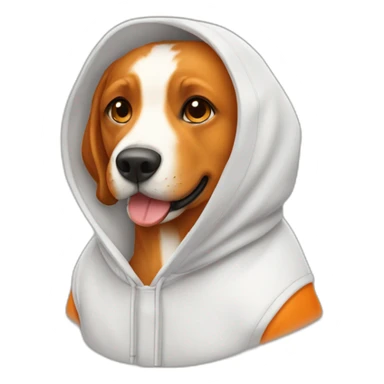 Perro con sudadera naranja sticker