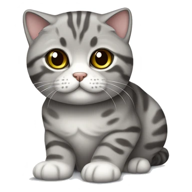 Scottish fold cat grey tabby sticker