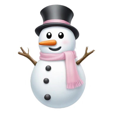 cute light pink snowman sticker