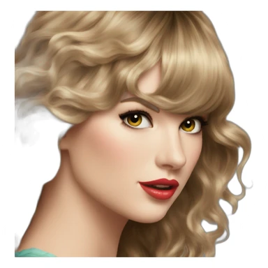 Taylor Alison Swift Long wavy hair with bangs sticker