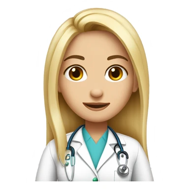 doctora joven rubia cabello largo ojosazules sticker