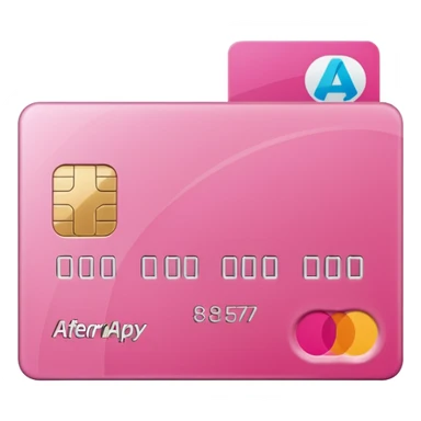 pink big afterpay word on a credit card sticker