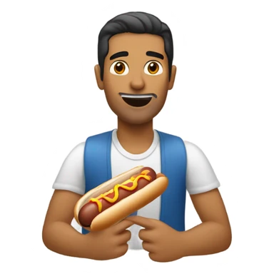 Latino man eating a bland hot dog sticker