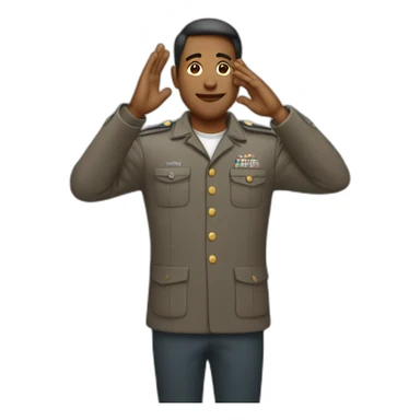 man saluting with open palm sticker