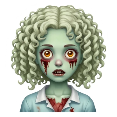 zombie girl with curly hair sticker