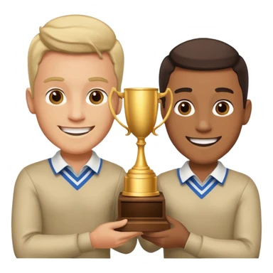 winner ceremony with one guy handing another guy a trophy sticker