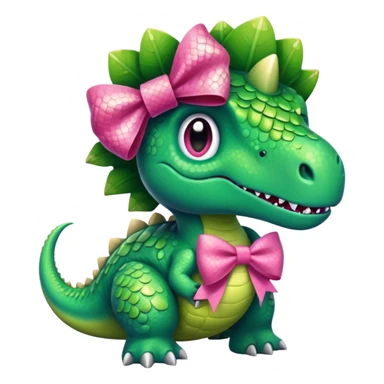 Dinosaur with pink bow  sticker