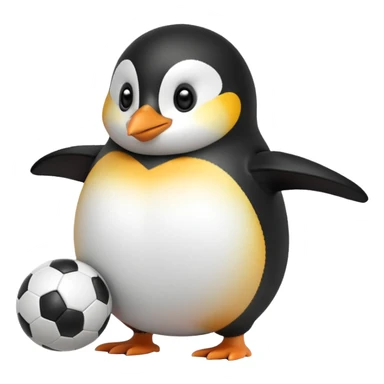 a penguin playing football sticker