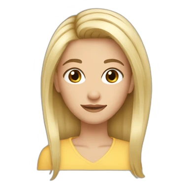 girl blond long hear/brown eyes/barber/haircut sticker