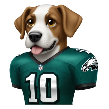 Dog with Philadelphia Eagles jersey  sticker