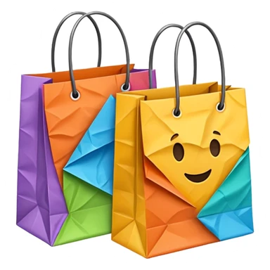2 beautiful shopping bag sticker
