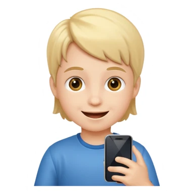 happy child with phone in hand sticker