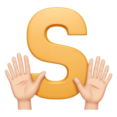 Make the letter S with emoji hands sticker