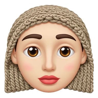 face with nose, eyes, lips etc. look like knitted sticker