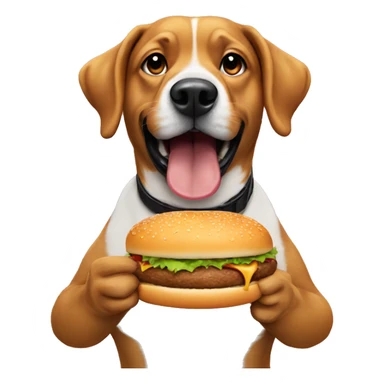 Dog eating a burger  sticker