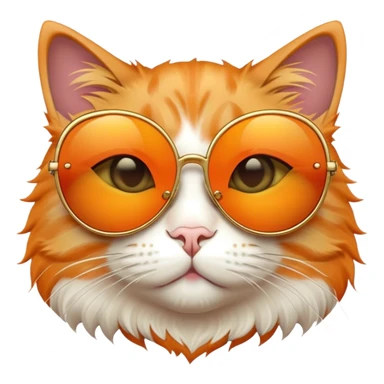 Cat with golden sunglasses sticker