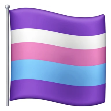 I want a flag, I want the first stripe at the very top of the flag to be pink 🩷. The middle stripe will be the color purple 💜. And finally the bottom stripe will be the color blue 💙. sticker