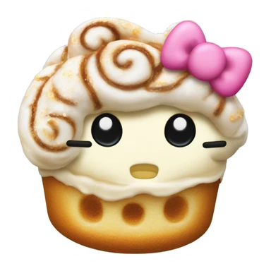 vanilla cinamonroll with hello kitty ears  sticker