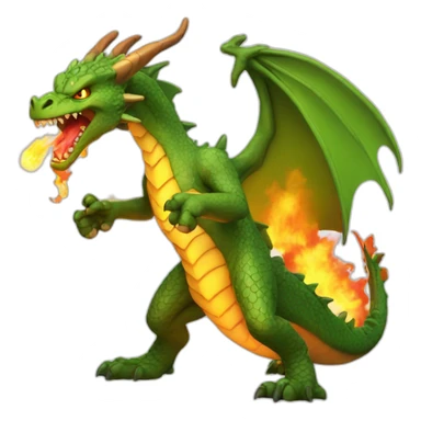 Angry dragon spiting fire sticker