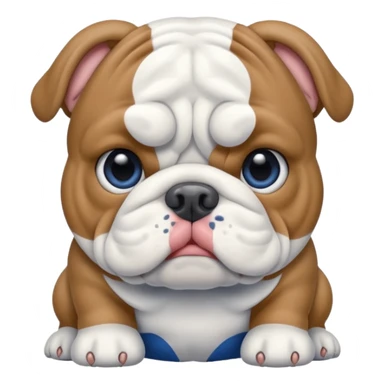 mini bulldog, blue and white sticker