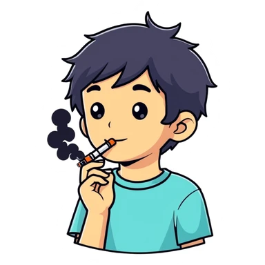 un niño cani fumando vapper sticker