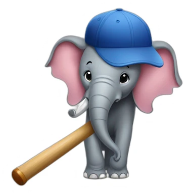 baseball bat elephant sticker