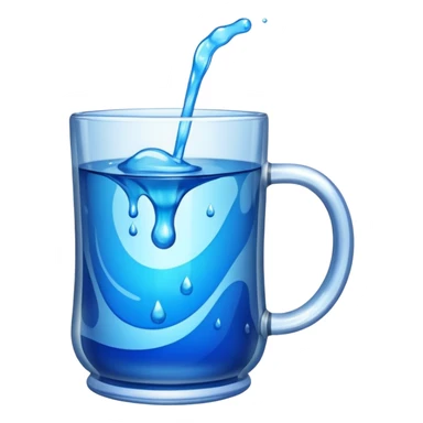 A large clear glass mug with a bright blue liquid inside. sticker