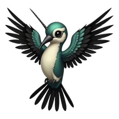 creppy demon like hummingbird with  creppy and very long wings   staring in your soul sticker