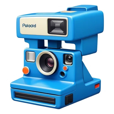 blue polaroid camera sticker