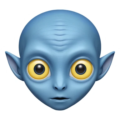I want an alien with blue color and middle section of the forehead should be yellow sticker