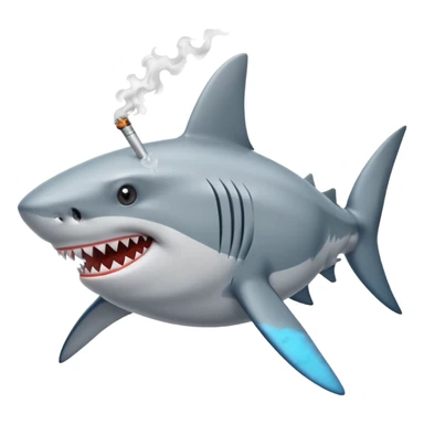Shark with a blunt in its mouth sticker