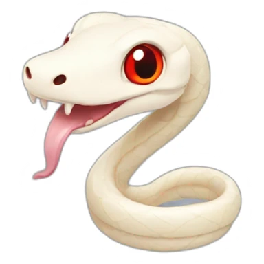 Albino cute snake with round red eyes sticker