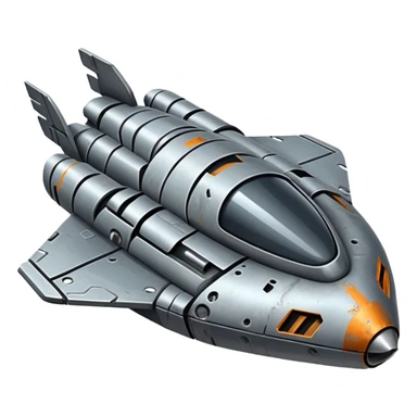 gray futuristic scrap spaceship  sticker