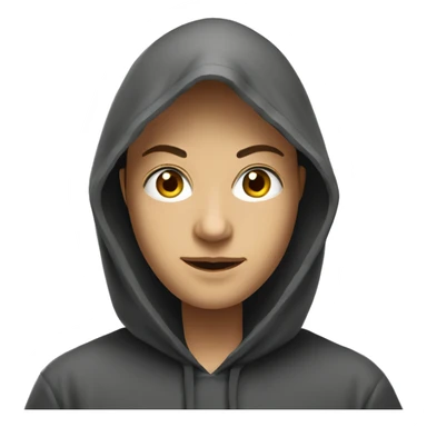 realistic indoor portrait of hooded person sticker