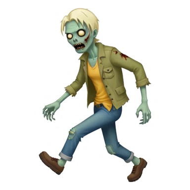 zombie chasing sticker