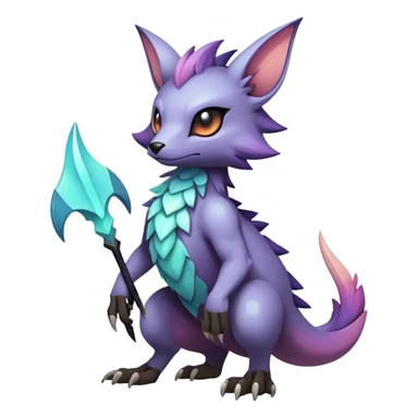 cool colorful dark pastel edgy fantasy animal hybrid Fakemon full body sticker