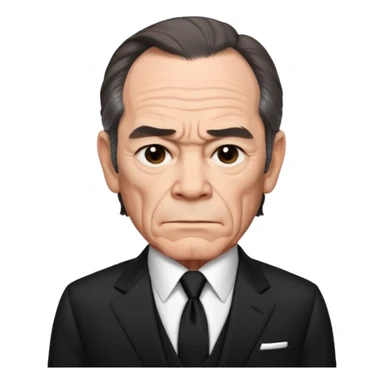 Tommy Lee Jones with black suit sticker